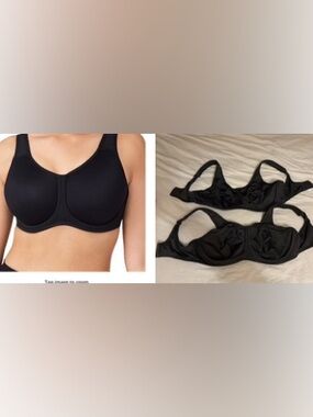 2 Wacoal Simone sport bras Black Underwire Full Coverage Bra - Women Intimates